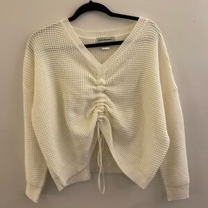 Cropped Waffle Knit Sweater